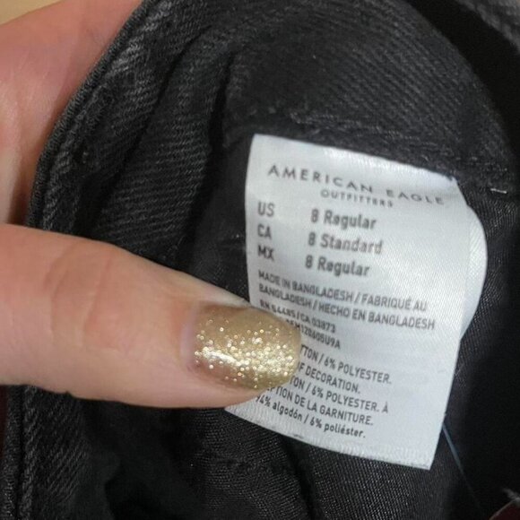 Black Distressed Denim Mom Jeans - Picture 4 of 4